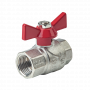 Кран шаровой Kromwell 1/2", ВР, красн. бабочка, никель