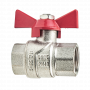 Кран шаровой Kromwell 1/2", ВР, красн. бабочка, никель