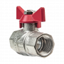 Кран шаровой Kromwell 1/2", ВР, красн. бабочка, никель