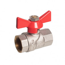 Кран шаровой Kromwell 3/4", ВР, красн. бабочка, никель
