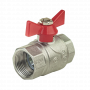 Кран шаровой Kromwell 3/4", ВР, красн. бабочка, никель