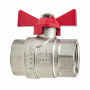 Кран шаровой Kromwell 3/4", ВР, красн. бабочка, никель
