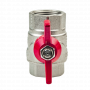 Кран шаровой Kromwell 3/4", ВР, красн. бабочка, никель