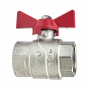 Кран шаровой Kromwell 1", ВР, красн. бабочка, никель