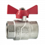 Кран шаровой Kromwell 1", ВР, красн. бабочка, никель