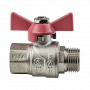 Кран шаровой Kromwell 1/2", ВР-НР, красн. бабочка, никель
