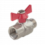Кран шаровой Kromwell 1/2", ВР-НР, красн. бабочка, никель
