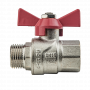 Кран шаровой Kromwell 1/2", ВР-НР, красн. бабочка, никель