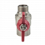 Кран шаровой Kromwell 1/2", ВР-НР, красн. бабочка, никель