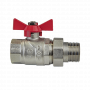 Кран шаровой Kromwell 3/4", ВР-"американка", красн. бабочка, никель