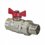 Кран шаровой Kromwell 3/4", ВР-"американка", красн. бабочка, никель