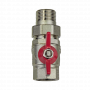 Кран шаровой Kromwell 3/4", ВР-"американка", красн. бабочка, никель