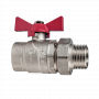 Кран шаровой Kromwell 1", ВР-"американка", красн. бабочка, никель