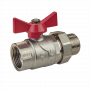 Кран шаровой Kromwell 1", ВР-"американка", красн. бабочка, никель