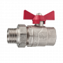 Кран шаровой Kromwell 1", ВР-"американка", красн. бабочка, никель