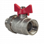 Кран шаровой Kromwell 1", ВР-"американка", красн. бабочка, никель