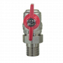 Кран шаровой Kromwell 1/2", ВР-"американка", угловой, красн. бабочка, никель