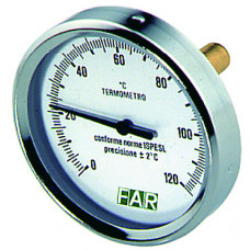 Термометр 1/2", торцевое соединение, 0...120°С, зонд 50 мм, ф80 мм FAR