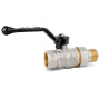 Кран шаровой LD Pride 3/4", ВР-"американка", черн. рычаг, никель
