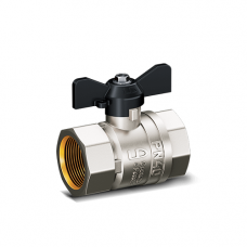 Кран шаровой LD Pride 1 1/4", ВР, черн. бабочка, никель