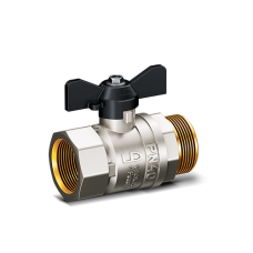 Кран шаровой LD Pride 3/4", ВР-НР, черн. бабочка, никель