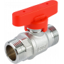 Кран шаровой FAR 3/4", НР, красн. бабочка, хром