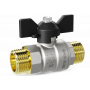 Кран шаровой LD Pride 1/2", НР, черн. бабочка, никель