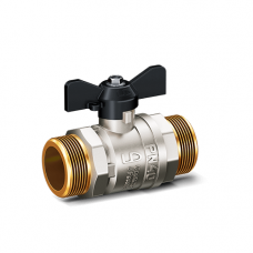 Кран шаровой LD Pride 3/4", НР, черн. бабочка, никель