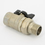 Кран шаровой LD Pride 3/4", ВР-"американка", черн. бабочка, никель