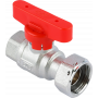 Кран шаровой FAR 3/4", ВР-накидная гайка EPDM, красн. бабочка, хром