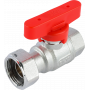 Кран шаровой FAR 3/4", ВР-накидная гайка EPDM, красн. бабочка, хром