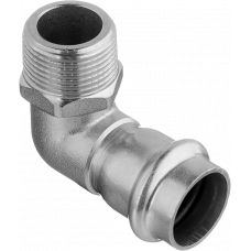 Угольник-пресс НР 28x3/4", 90°, нержавеющая сталь, Kromwell