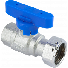 Кран шаровой FAR 1/2"-3/4", ВР-накидная гайка EPDM, син. бабочка, хром
