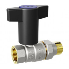 Кран шаровой LD Pride 3/4", ВР-"американка", черн. высокая ручка, никель